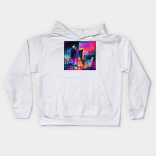 Cyberpunk Noir City Concept Art Kids Hoodie